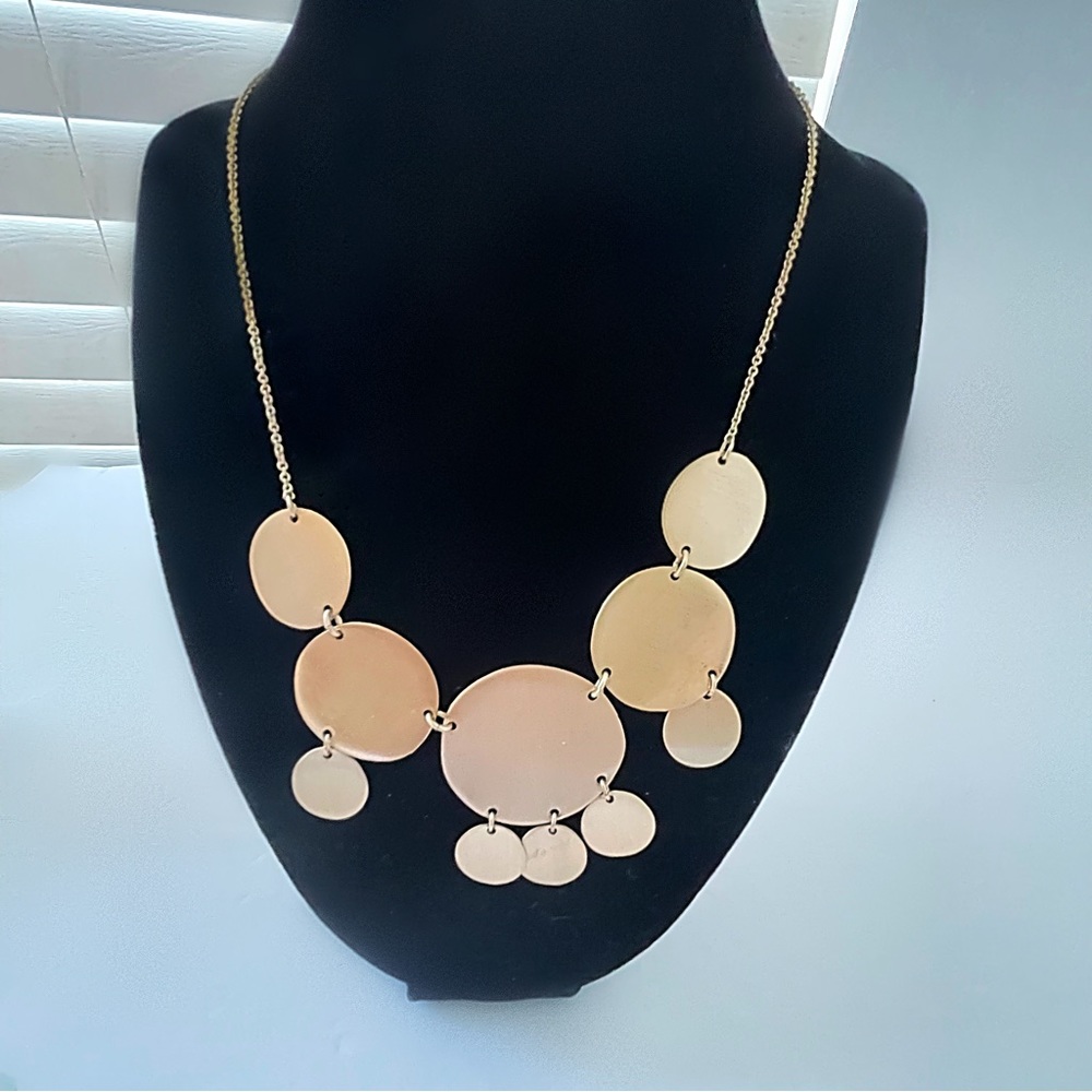 Loft Gold tone Circle Statement Necklace